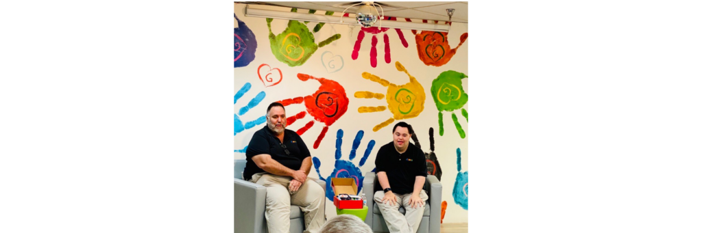 John and Mark X. Cronin, co-founders of John’s Crazy Socks, spoke at GiGi’s Playhouse in Phoenix/Scottsdale.