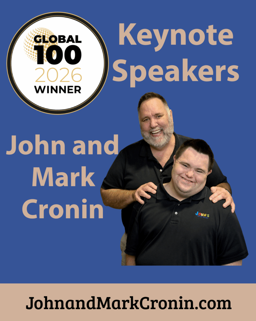 a picture of john and makr and the logo for the Global 100 Awards with text reading Keynote Speakers