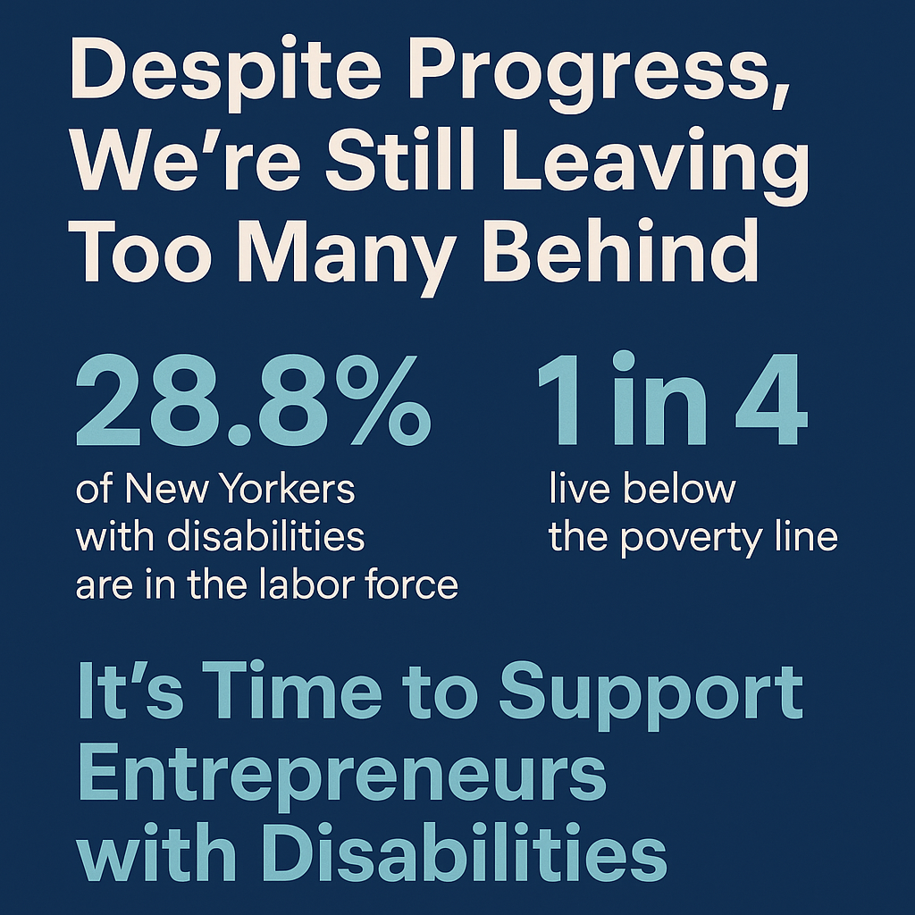 a chart revealing that only 28.4 percent of New Yorkers with a disability are employed